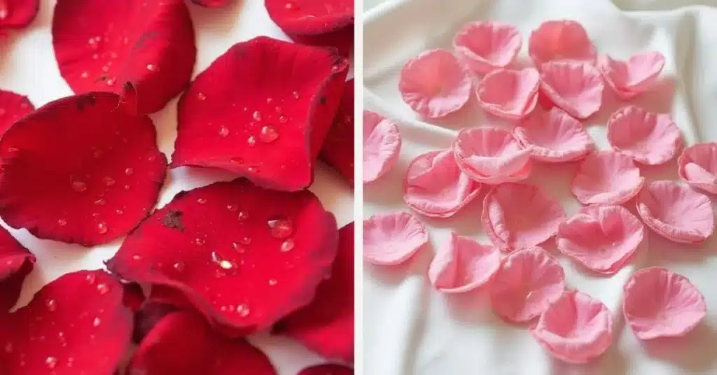 10 Romantic Valentine's Day Bedroom Decor Ideas to Transform Your Space 7 a collage of rose petals