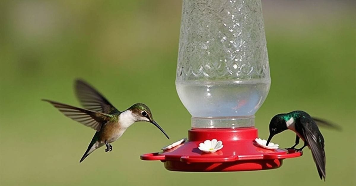 How to Keep Bees Away from Hummingbird Feeders: Simple and Humane Solutions 4 Hummingbird feeder placed away from flowering plants.