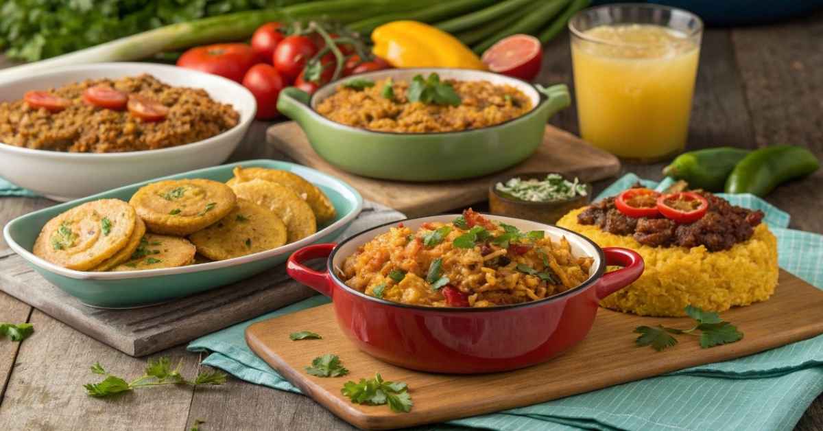 Puerto Rican lunch recipes with arroz con gandules and tostones