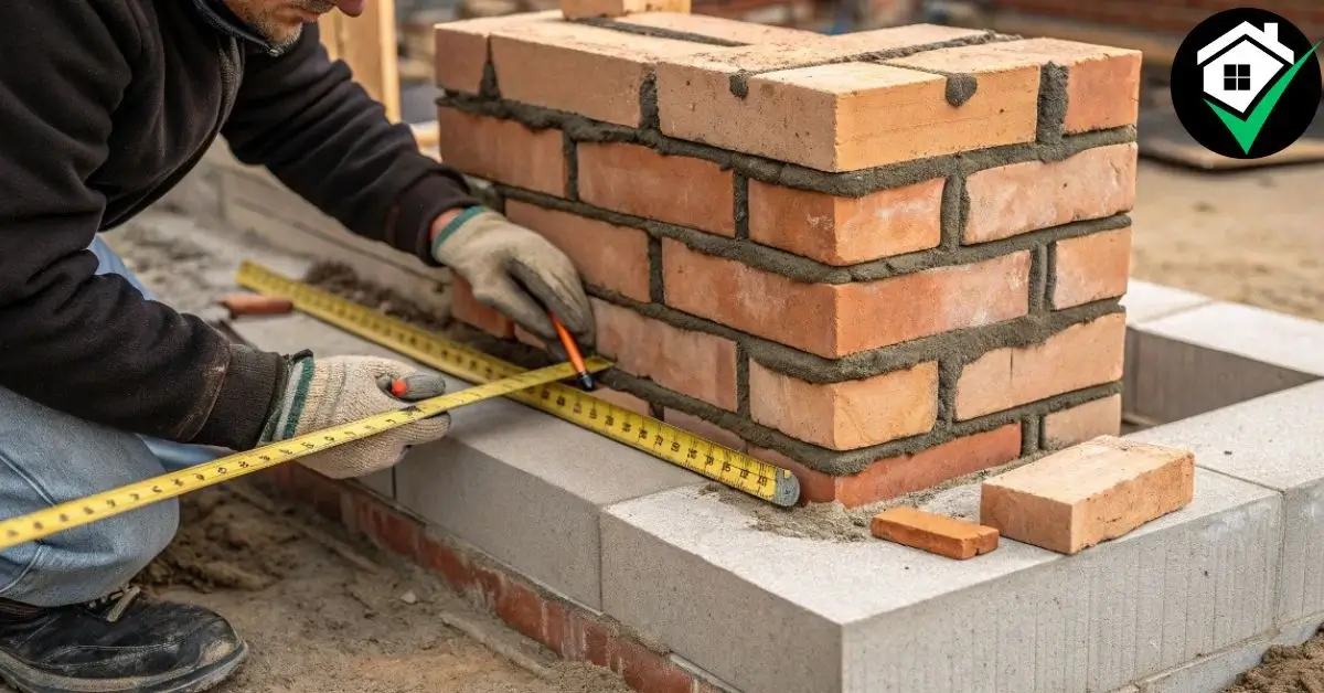 7 Easy Steps to Build a DIY Fireplace for a Cozy Home 9 Constructing the base of a DIY fireplace with fire-resistant bricks