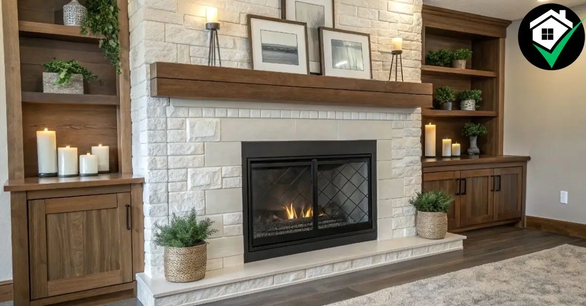 7 Easy Steps to Build a DIY Fireplace for a Cozy Home 10 Finished DIY fireplace with modern mantel and decorative accents