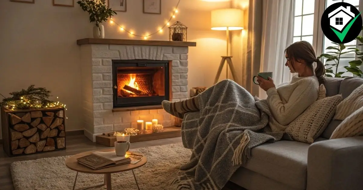 7 Easy Steps to Build a DIY Fireplace for a Cozy Home 11 Enjoying the warmth of a lit DIY fireplace in a cozy living room