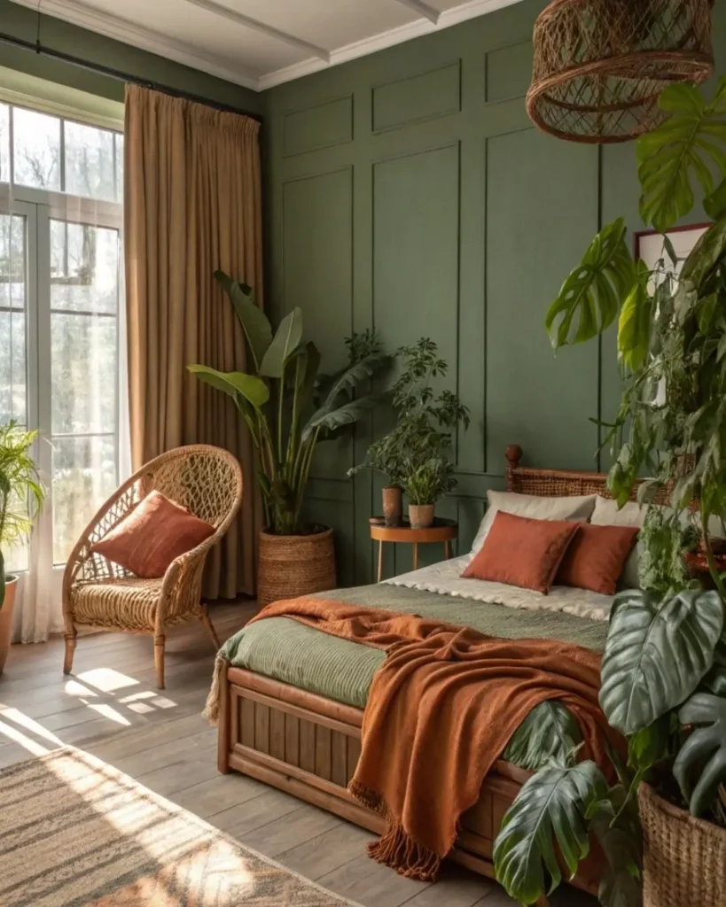 What Color Goes Well With Green In A Bedroom? Stunning Secrets 5 Earth tone decor showing what color goes well with green in a bedroom